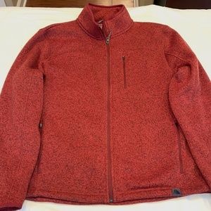 L.LBean Men Extra Large (XL) Regular Full Zip Sweater Fleece Jacket, Rust Orange